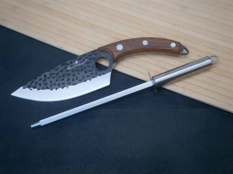 Кулинарный комплект: Нож повара Sonmelony Chef RT-05 в чехле 28 см + Мусат Chef КТ-40