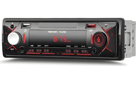 Автомагнітола 1DIN Podofo A3958 з Bluetooth, FM | автомобільний MP3 плеєр з радіо, USB, AUX, стерео, black