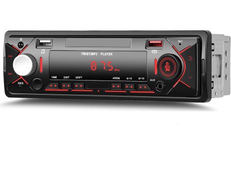Автомагнитола 1DIN Podofo A3958 с Bluetooth, FM | автомобильный MP3 плеер с радио, USB, AUX, стерео, black