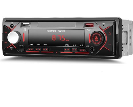 Автомагнітола 1DIN Podofo A3958 з Bluetooth, FM | автомобільний MP3 плеєр з радіо, USB, AUX, стерео, black