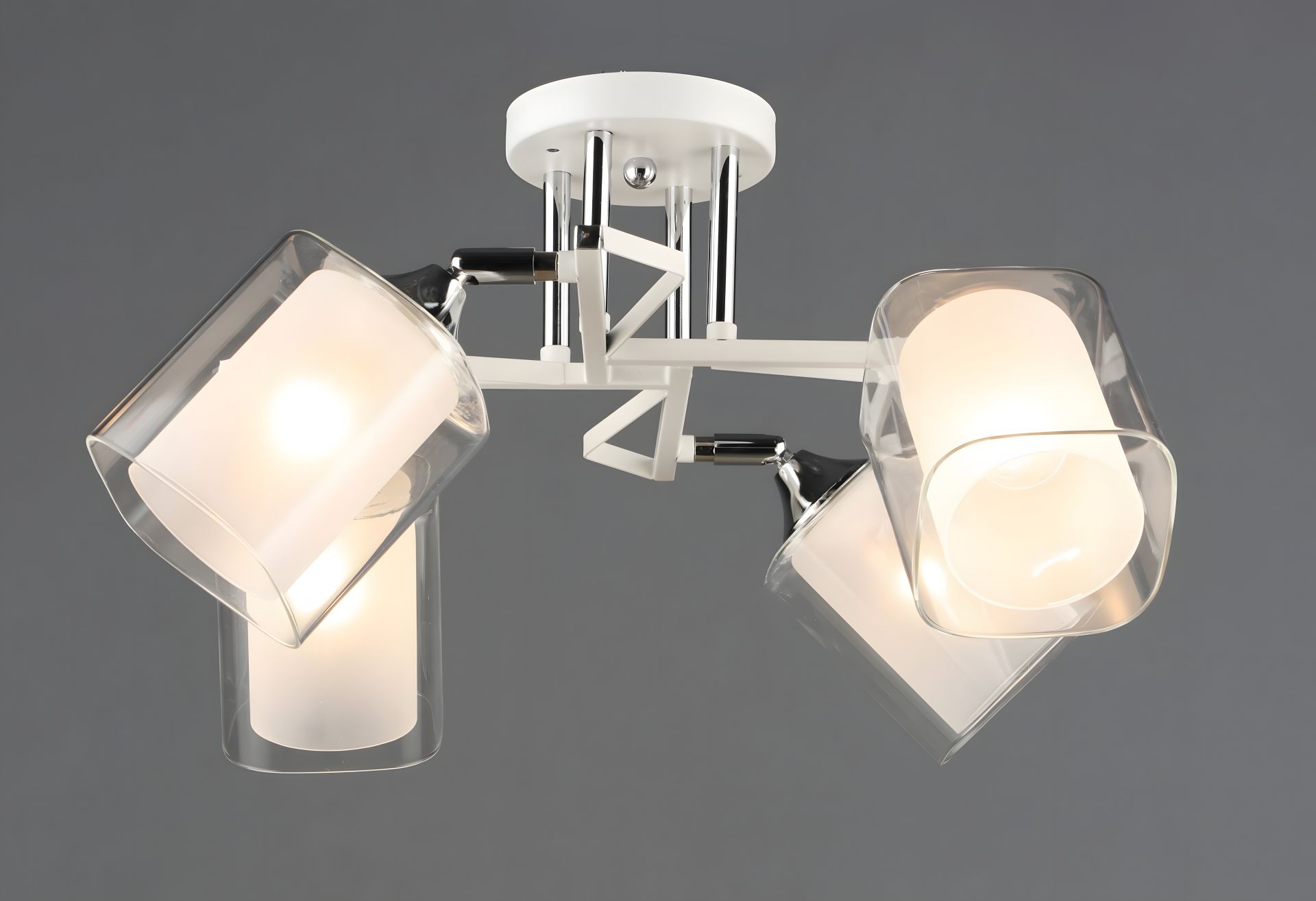 Люстра на 4 плафони B N6652/4 білий+хром Люстра на 4 плафони B N6652/4 білий+хром