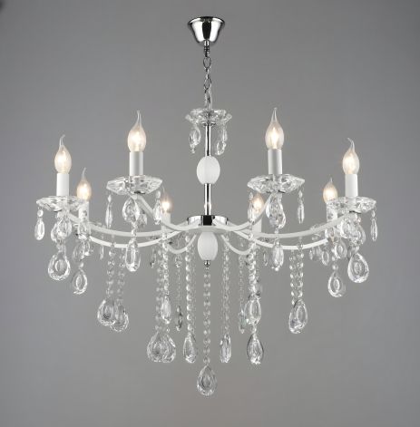 Класична люстра A4461/8 білий+хром
