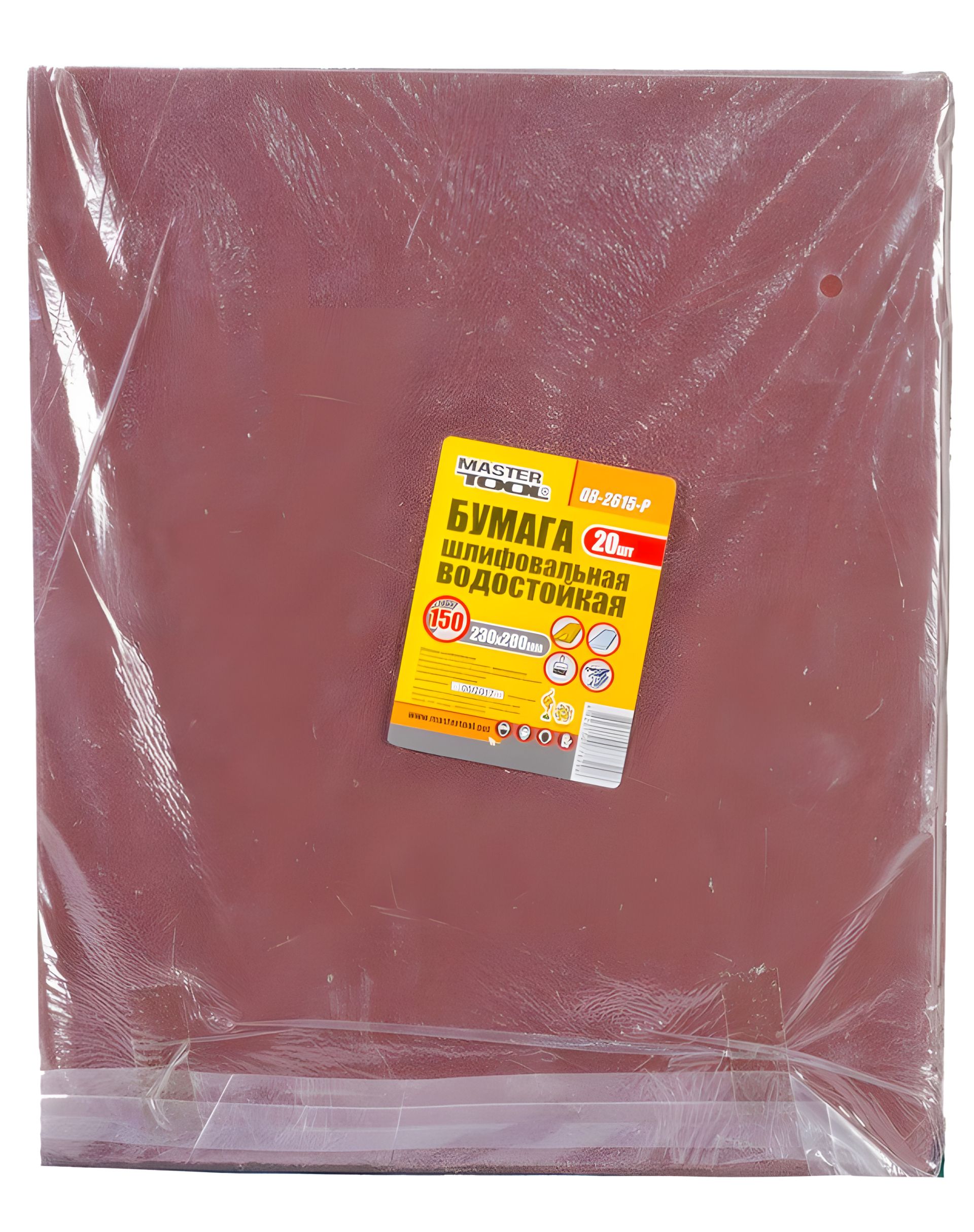 Папір шліфувальний водостійкий MASTERTOOL Р150 230х280 мм 20 шт (08-2615-Р) Папір шліфувальний водостійкий MASTERTOOL Р150 230х280 мм 20 шт (08-2615-Р)