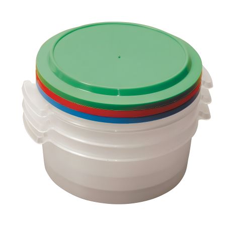 Пластиковый пищевой контейнер круглый 1 л, набор из 3 шт MASTERTOOL 92-0059