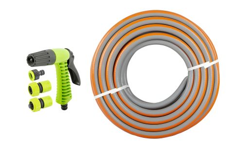 Садовый шланг "MURAVA" ¾" 25 м с комплектом подключения серый MASTERTOOL 92-1062SET