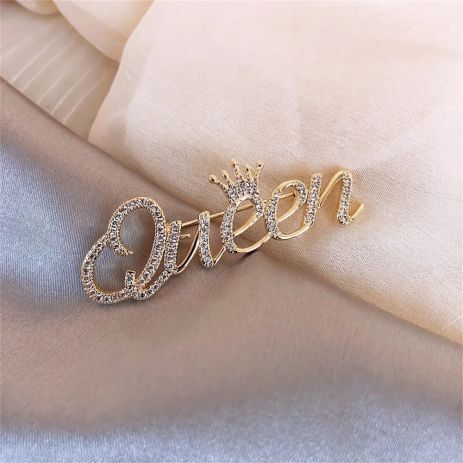Брошь Queen Королева и корона брошка с короной и страз