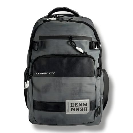 Шкільний стильний і практичний рюкзак, темно-сірий, водонепроникий, на 2 відділення