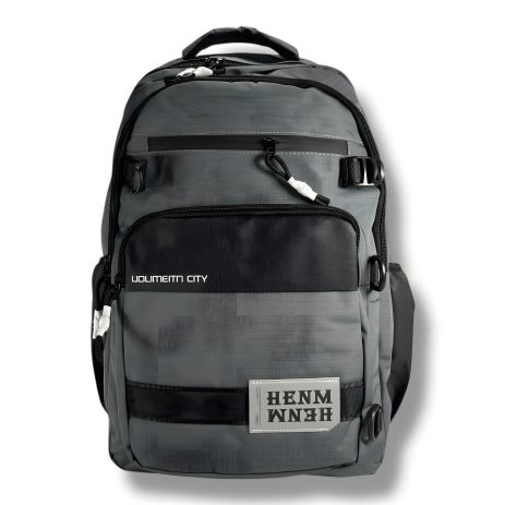Стильный и практичный школьный рюкзак, темно-серый, водонепроницаемый, на 2 отделения