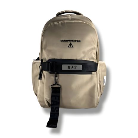 Рюкзак шкільний універсальний для підлітків, бежевий, водонепроникий, на 2 відділення