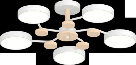 Потолочный светильник XI3310-5 Білий+Дерево