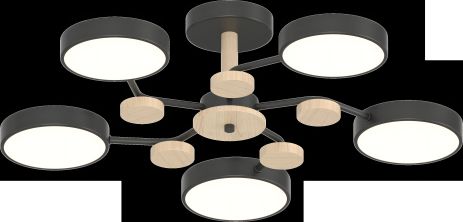 Потолочный светильник IS XI3310-5 Чорний+Дерево