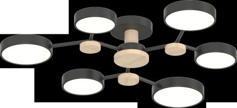 Стельовий світильник IS XI3313-6 Чорний+Дерево