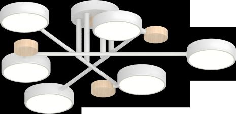 Светильник потолочный XI3317-6 Белый+Дерево