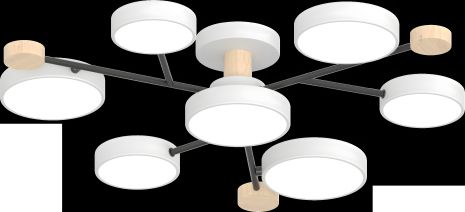 Потолочный светильник XI3318-7 Білий+Чорний+Дерево