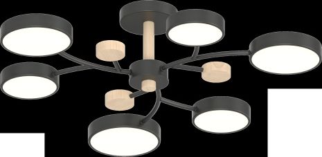 Стельовий світильник XI3324-6 чорний з деревом