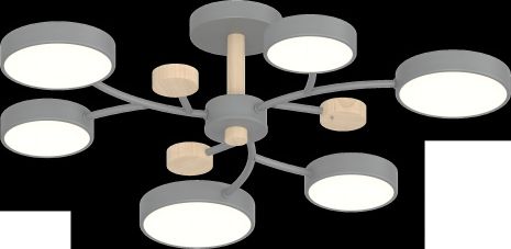 Потолочный осветительный прибор XI3324-6 Серый+Дерево