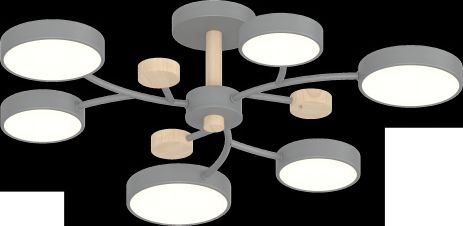 Потолочный светильник IS XI3324-6 серый с деревянными элементами Потолочный светильник IS XI3324-6 серый с деревянными элементами