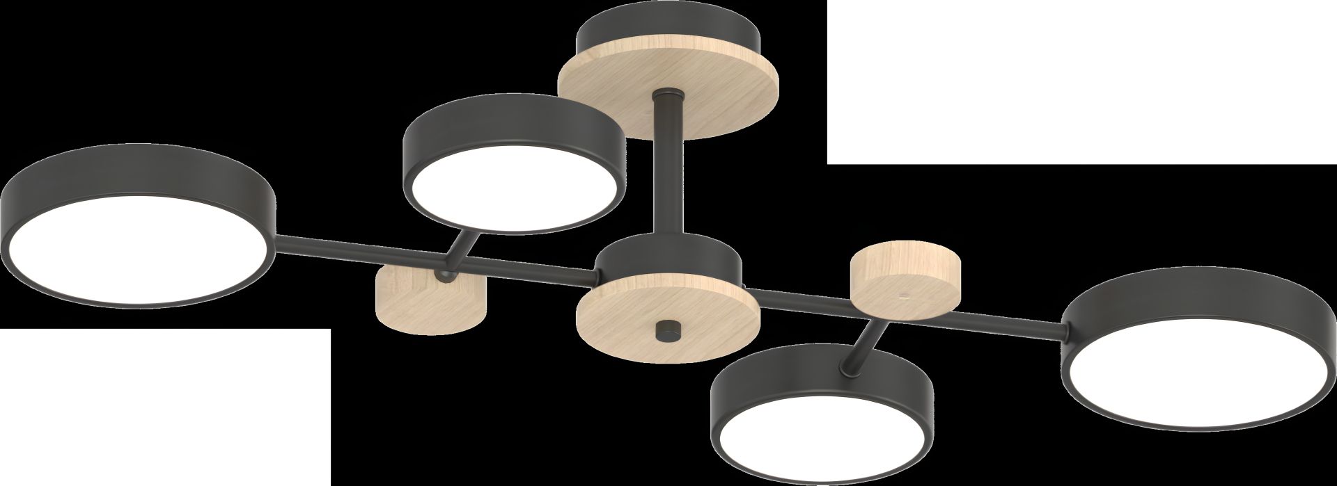 Стельовий світильник IS XI3328-4 Чорний+Дерево Стельовий світильник IS XI3328-4 Чорний+Дерево
