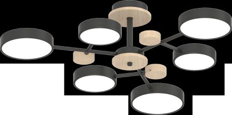 Потолочный светильник XI3328-6, черный + дерево