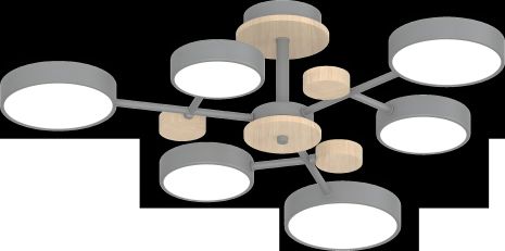 Потолочный светильник XI3328-6 серый с деревом