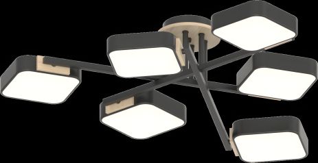 Люстра INTEREES IS XI3357-6 чорний + дерево Люстра INTEREES IS XI3357-6 чорний + дерево