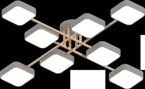Люстра сірий + золото (XI3350-8)