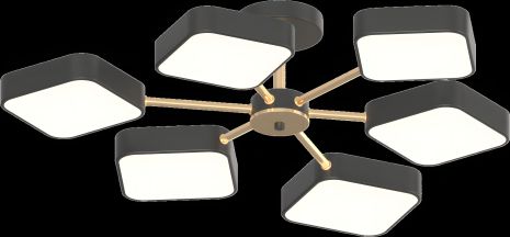 Стильная люстра XI3351-6 черный + золото