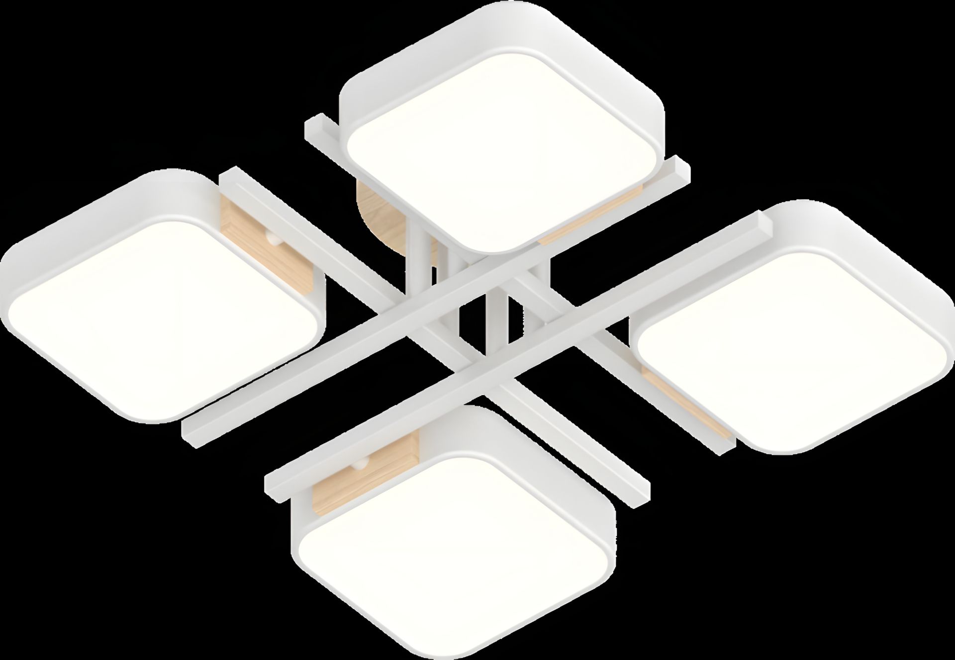 Люстра INTEREES IS XI3358-4 белый+дерево Люстра INTEREES IS XI3358-4 белый+дерево
