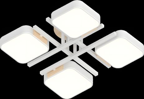 Люстра INTEREES IS XI3358-4 белый+дерево