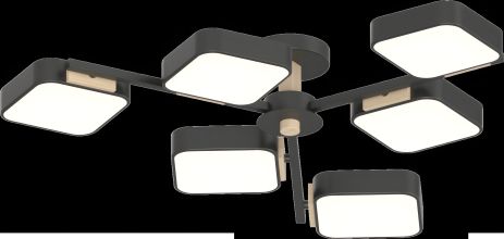 Люстра IS XI3361-6 черный + дерево Люстра IS XI3361-6 черный + дерево