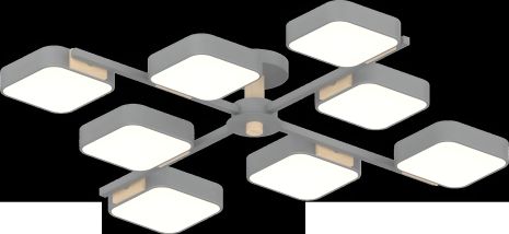 Люстра IS XI3361-8 сірий+дерево, дизайнерська