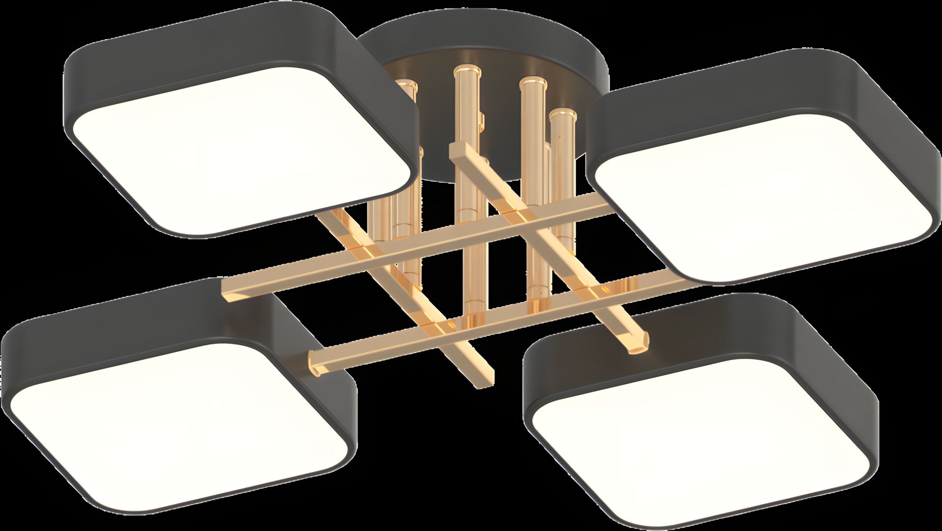 Люстра, модель XI3350-4, черного и золотого цвета Люстра, модель XI3350-4, черного и золотого цвета