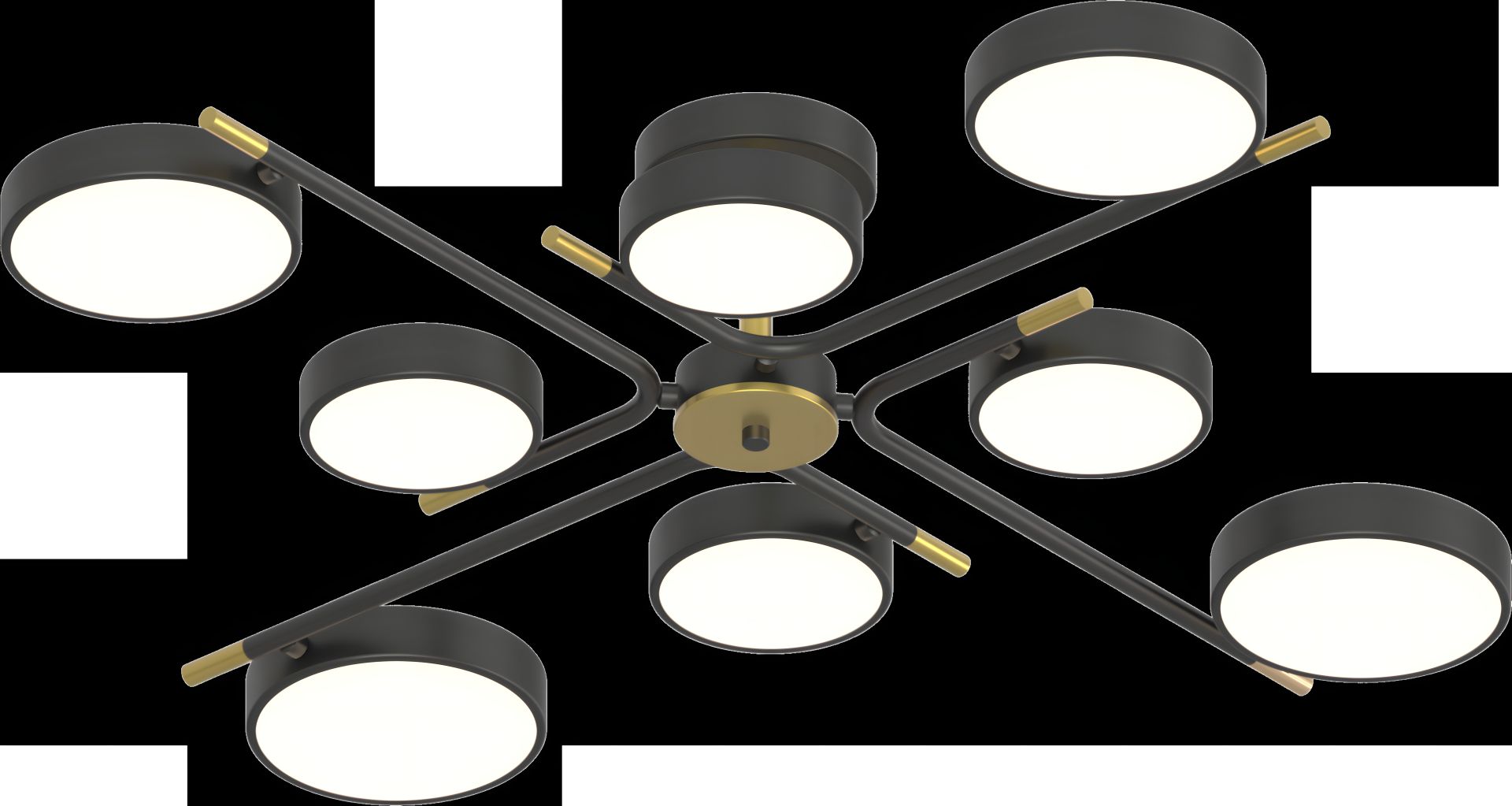 Світильник стельовий XI3329-8 Чорний+Мідь Світильник стельовий XI3329-8 Чорний+Мідь