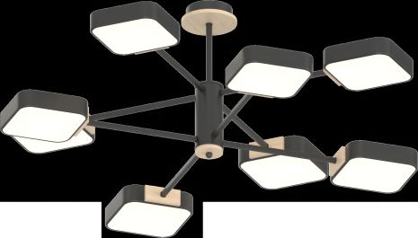 Люстра IS XI3349-8 чорна з деревом