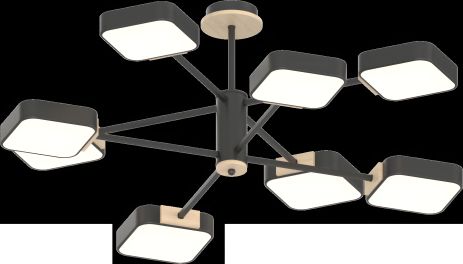 Люстра INTEREES IS XI3349-8 черный + дерево