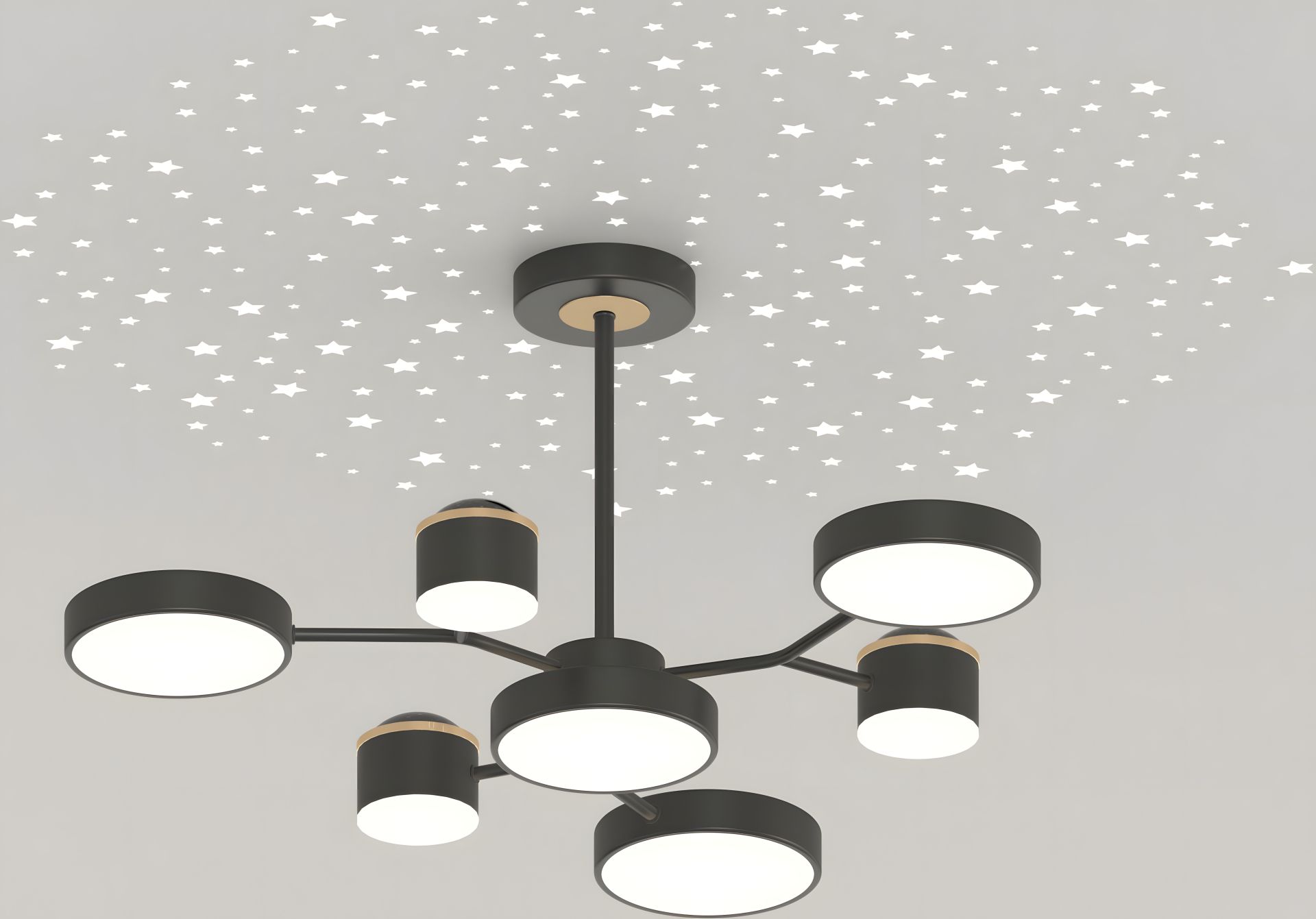 Стельовий освітлювач XI3347-7 Чорний + Золото Стельовий освітлювач XI3347-7 Чорний + Золото