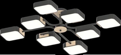 Люстра XI3348-8 чорна + дерево