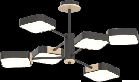 Люстра XI3349-6 дерево + чорний