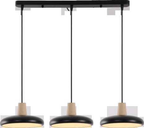 Люстра підвісна чорний + дерево XI3342-3 Люстра підвісна чорний + дерево XI3342-3