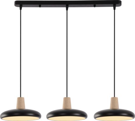 Підвісна люстра XI3342-3 чорний + дерево