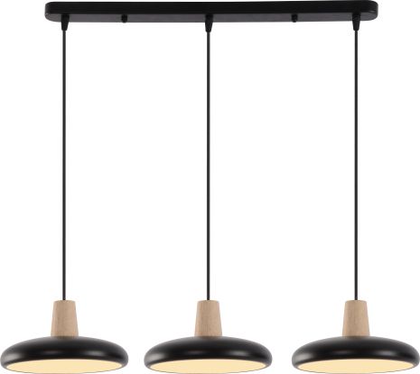 Подвесная люстра XI3342-3 черный + дерево