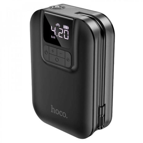 Автомобільний насос HOCO S53 Breeze portable smart air pump, 150PSI, 5000mAh, Black Автомобільний насос HOCO S53 Breeze portable smart air pump, 150PSI, 5000mAh, Black