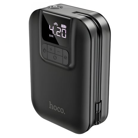 Автомобільний насос HOCO S53 Breeze portable smart air pump, 150PSI, 5000mAh, Black Автомобільний насос HOCO S53 Breeze portable smart air pump, 150PSI, 5000mAh, Black