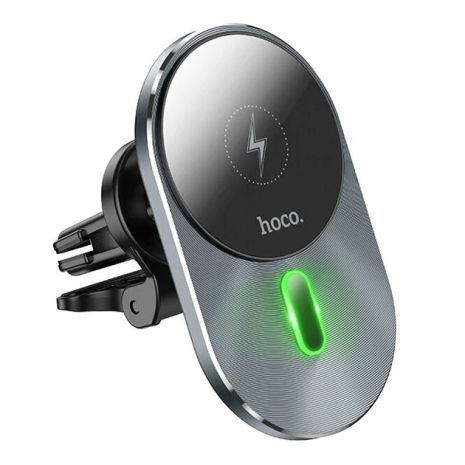 Автодержатель Hoco CA91 Magic magnetic wireless fast charging 15W серый