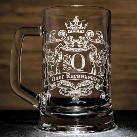 Іменний бокал з гравіюванням Леви Монограми, глянець