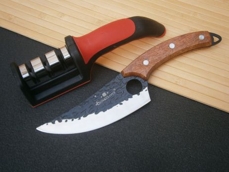 Ніж кухарський Шеф Sonmelony RT-34 Fultang 27см + подарунок Точилка для ножів Sharpener RS-168
