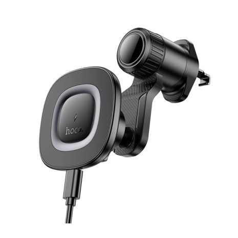 Автодержатель Hoco HW30 магнитный с беспроводной зарядкой 15W black metal gray Автодержатель Hoco HW30 магнитный с беспроводной зарядкой 15W black metal gray