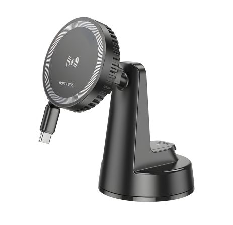 Автодержатель Borofone BH208 Mona Magnetic Wireless 15W Черный Автодержатель Borofone BH208 Mona Magnetic Wireless 15W Черный