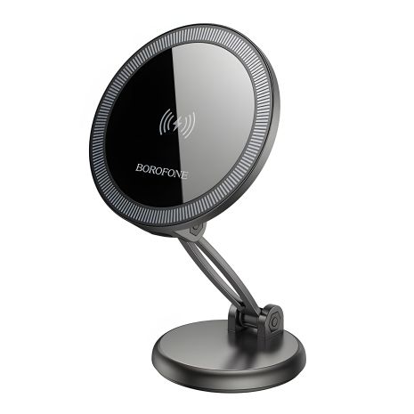 Автотримач Borofone BH218 Magnetic Wireless, 15W, Сірий Автотримач Borofone BH218 Magnetic Wireless, 15W, Сірий