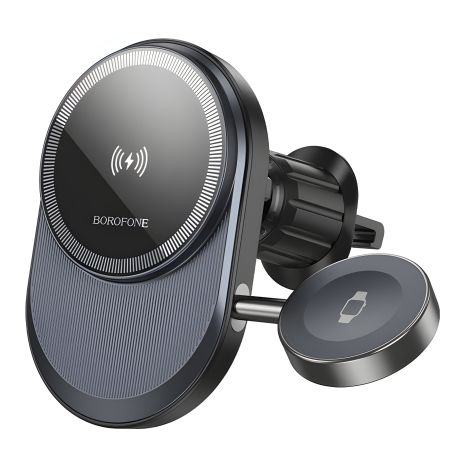 Автотримач Borofone BH219 Fine 2-in-1 Magnetic Wireless 15W Чорний